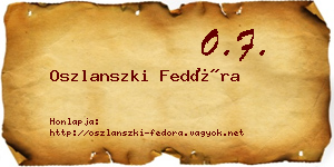 Oszlanszki Fedóra névjegykártya